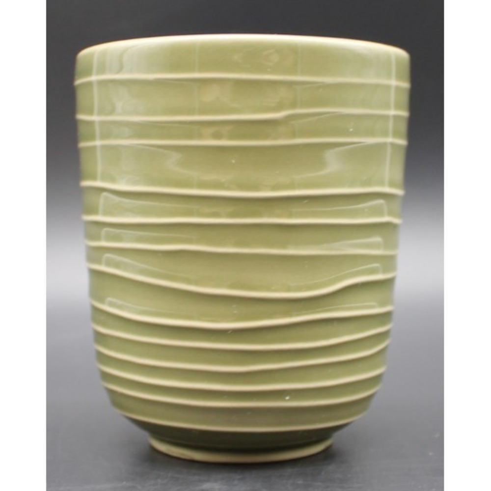 ASA Selection Germany Green Ribbed Small Tumbler Cup Modern Stoneware 4 Oz